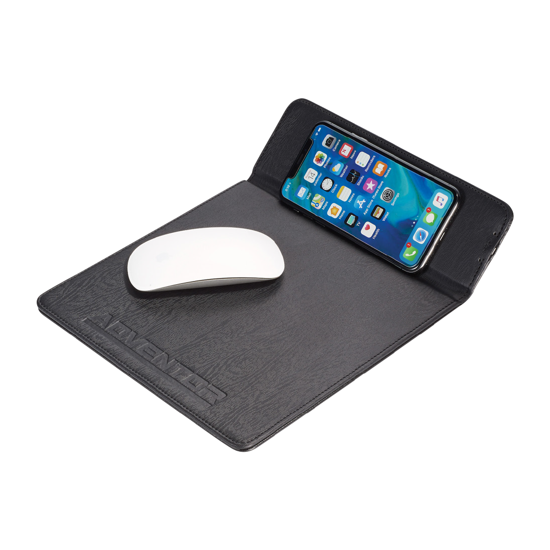 a cell phone and mouse on a pad