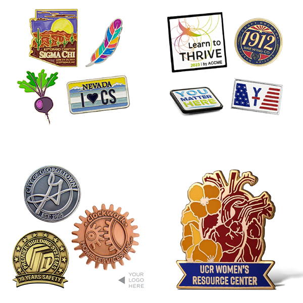 Die struck soft enamel & hard enamel pins